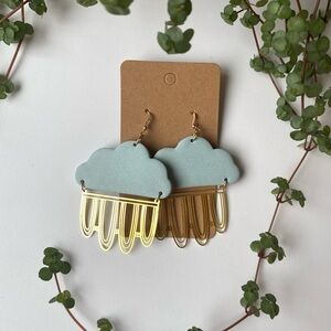 Hand made polymer clay earrings, brass findings, and gold-plated hooks.